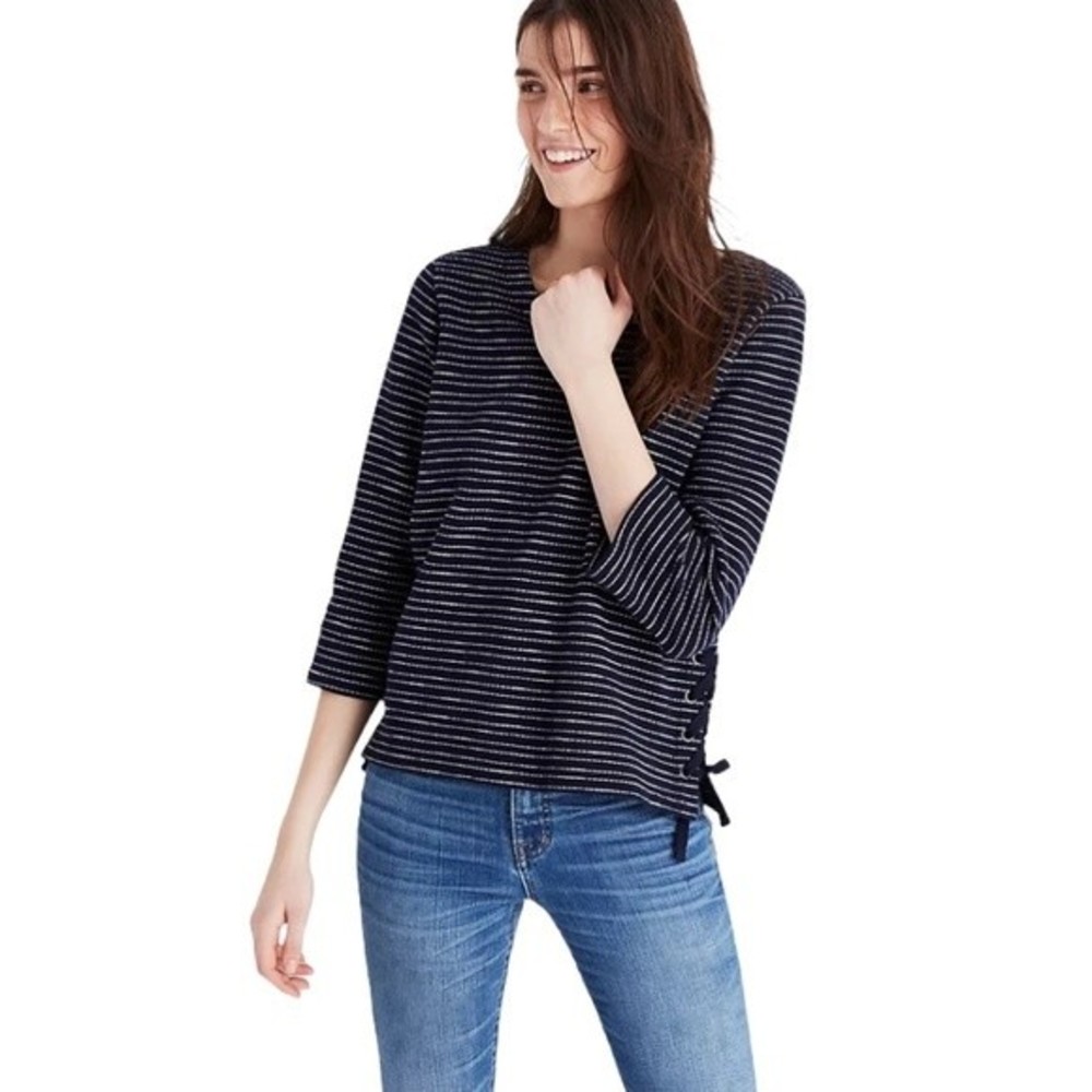 Madewell Striped Side-Laced Top, Size XS